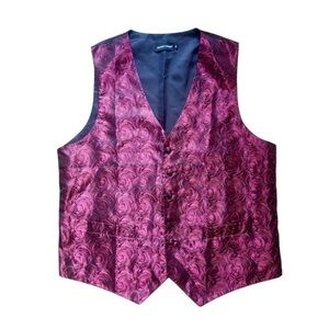 Elegant Red Patterned Men's Vest